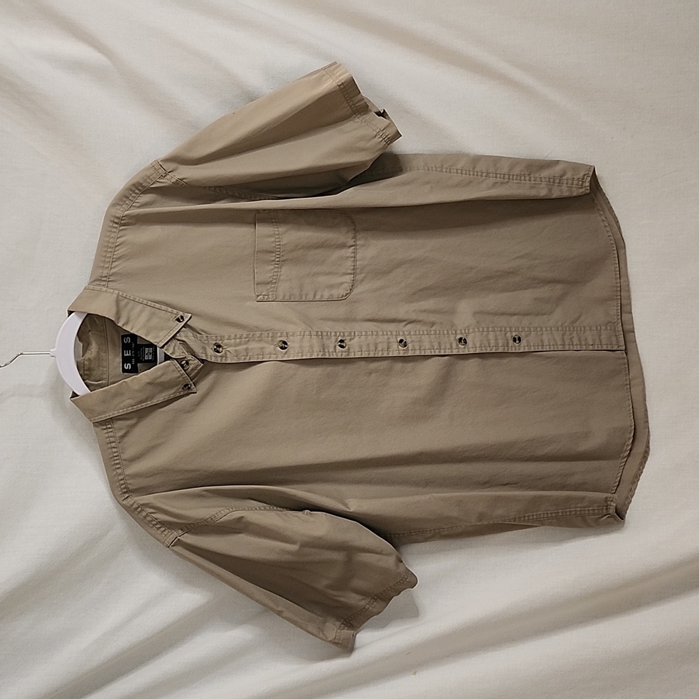 Men's SES Short Sleeve Button Down Work Shirt